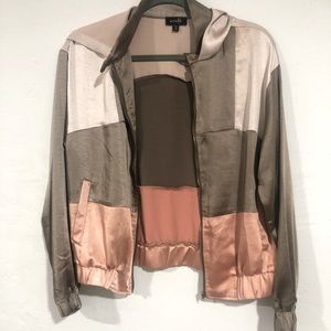 The Real Deal Satin Pocketed Zip Up Hoodie